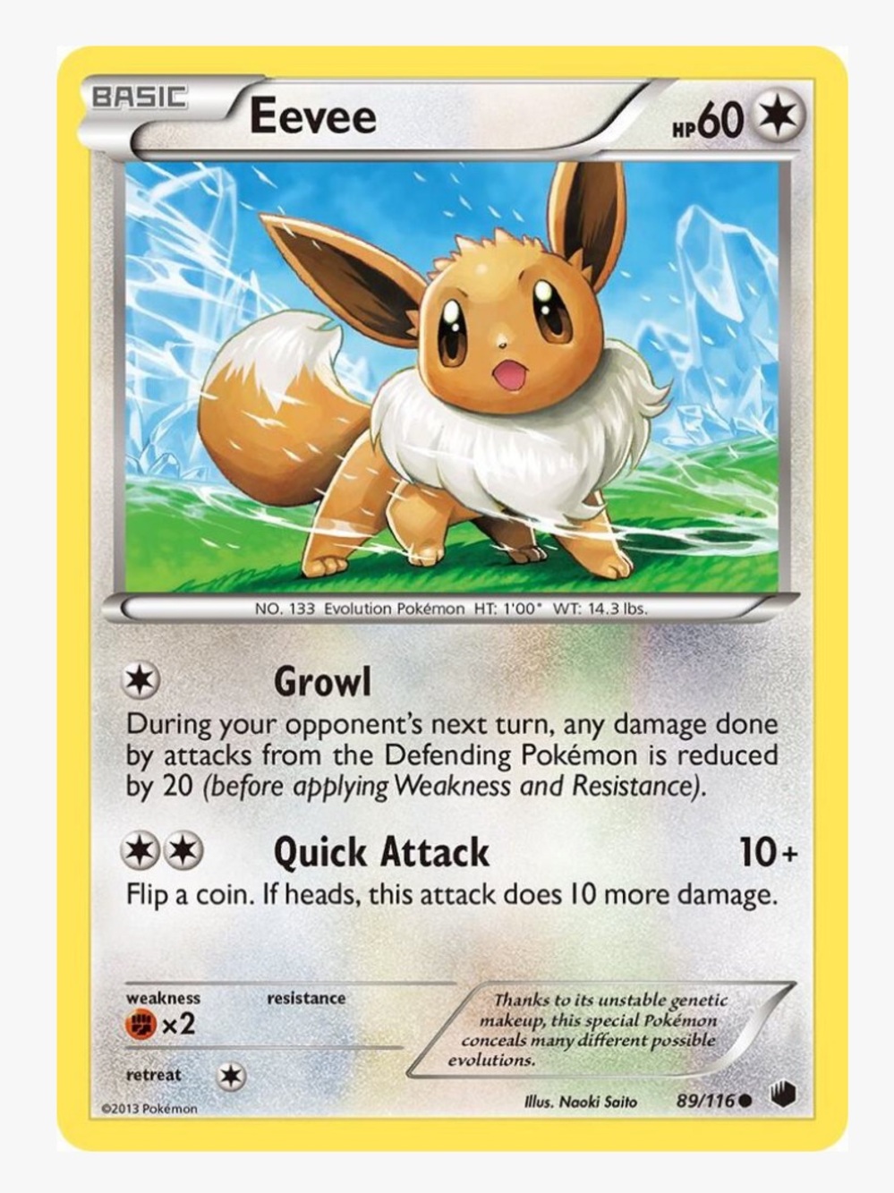 Eevee Plasma Freeze Pokemon Trading Card